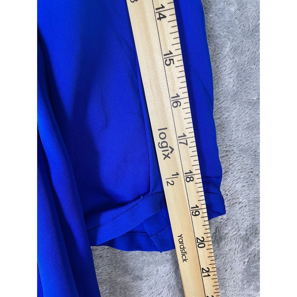 Diane von Furstenberg Wrap Dress Womens 12 Blue Excellent Silk Split Sleeve - Picture 10 of 12